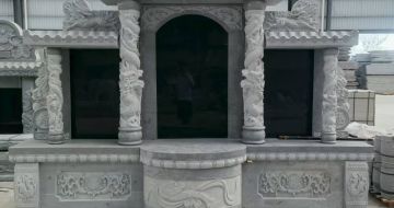 鹤岗 芝麻灰高档墓碑，土墓，可定制