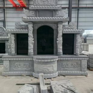 鹤岗 芝麻灰高档墓碑，土墓，可定制