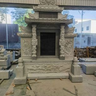 鹤岗 芝麻灰高档墓碑、土墓，一套也支持定做