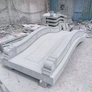 鹤岗 芝麻灰花岗岩园林景观 小石桥