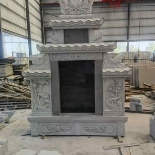 鹤岗 芝麻灰高档墓碑、土墓，一套也支持定做