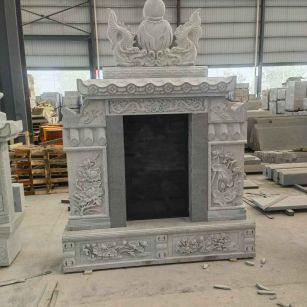 鹤岗 芝麻灰高档墓碑、土墓，一套也支持定做