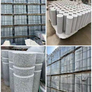 鹤岗 芝麻白花岗岩挡车柱、隔离柱多少钱