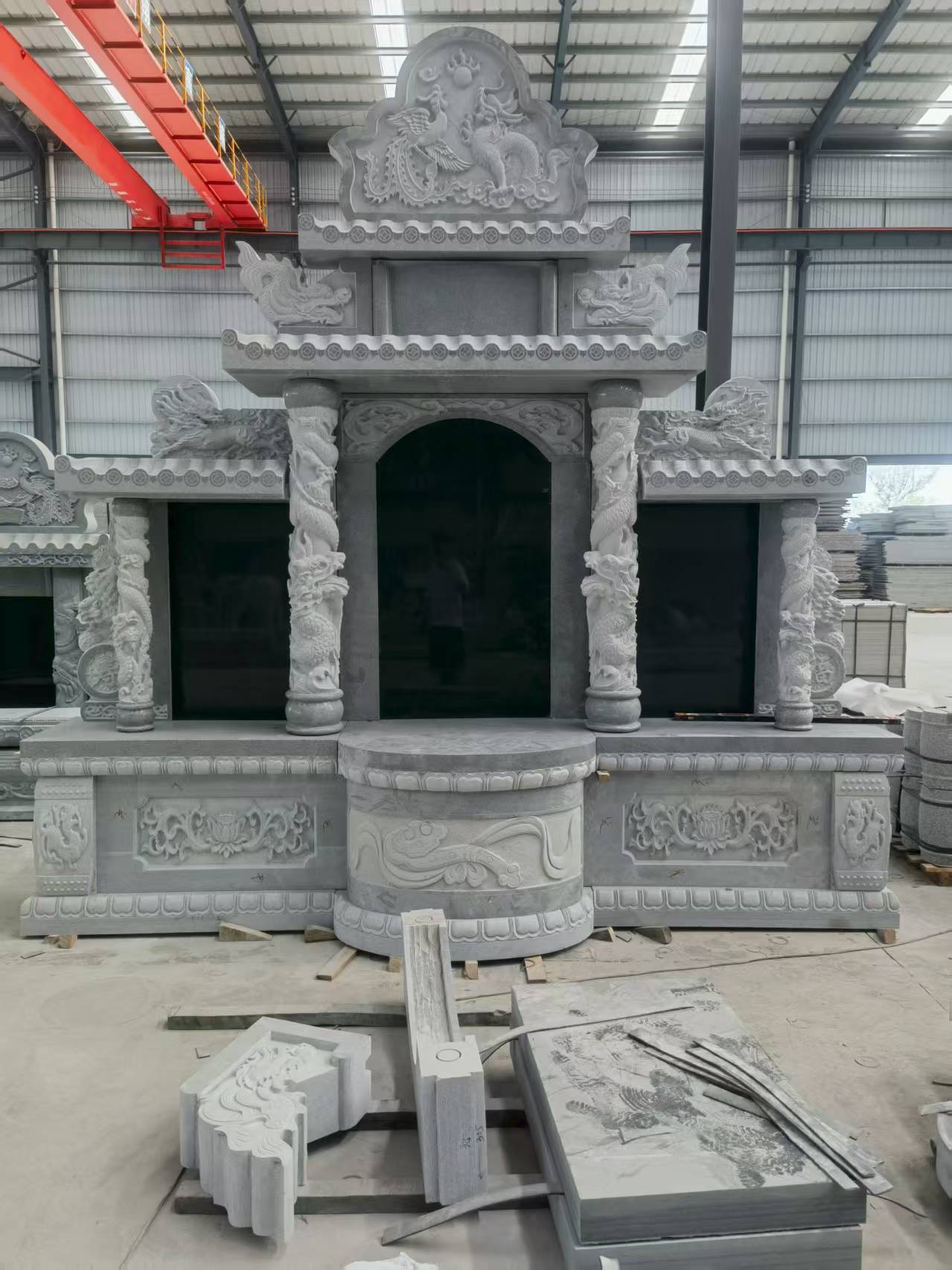 鹤岗 芝麻灰高档墓碑，土墓，可定制